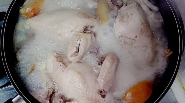 한국 음식 백숙 삼계탕 닭고기
