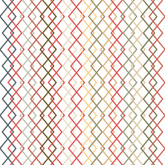 Yellow, red, green, beige rhombuses are arranged in vertical rows.