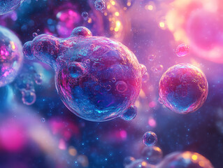Naklejka premium Revolutionizing Science through Digital Technology: A Future-Driven Background