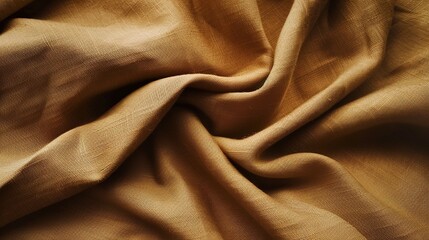 Fototapeta premium A texture background featuring brown linen canvas fabric, presenting a rustic and natural aesthetic. The brown hue of the linen canvas gives a warm and cozy feeling, and the visible fabric texture add