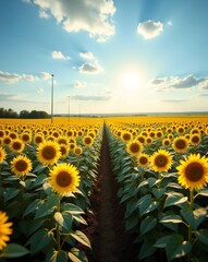 Fototapeta premium field of sunflowers
