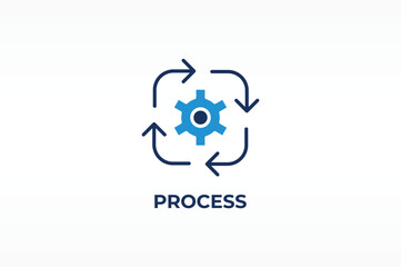 Process vector, icon or logo sign isolated symbol illustration