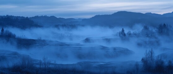 Obraz premium Twilight Mist: Springs & Terraces 