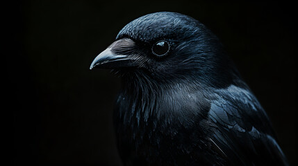 Fototapeta premium crow on a blue background