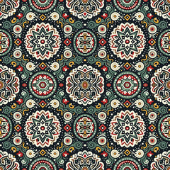 vector seamless pattern with flowers abstract 