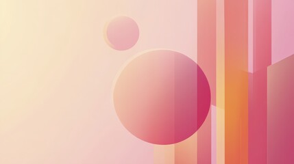 Obraz premium Abstract Pastel Pink and Orange Geometric Shapes Design Background Wallpaper