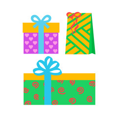 Elegant Gift Present Box. Beautifully Wrapped Surprise for Special Occasions