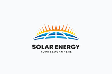 Solar energy panel technology logo design template