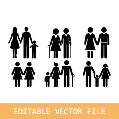 Family icons set. Vector illustration.