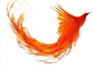 Obraz premium Fiery phoenix rising abstract art stunning vibrant colors dynamic viewpoint symbol of achievement