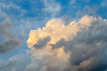 goldern cloud formations at sunset.