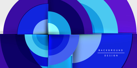 Techno circles and semi circles. Vector Illustration For Wallpaper, Banner, Background, Card, Book Illustration, landing page