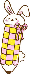 Easter School Bunny Pencil Cartoon Hand Drawn