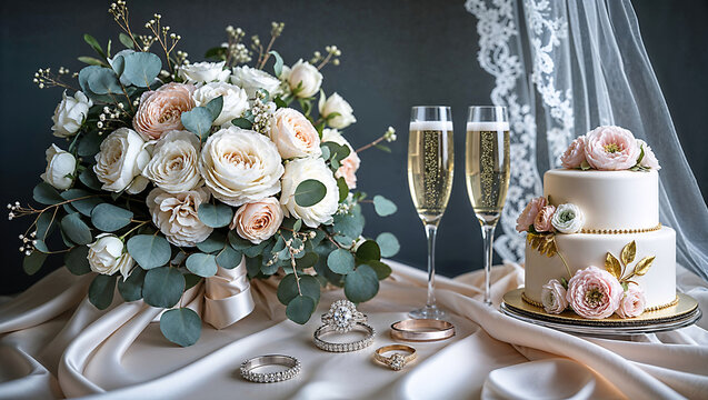 beautifully arranged wedding elements.