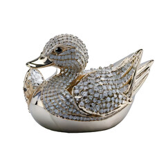 Fototapeta premium 193-emstone Cut diamond Duck Contemporary Jewelry isolate with white background no cas