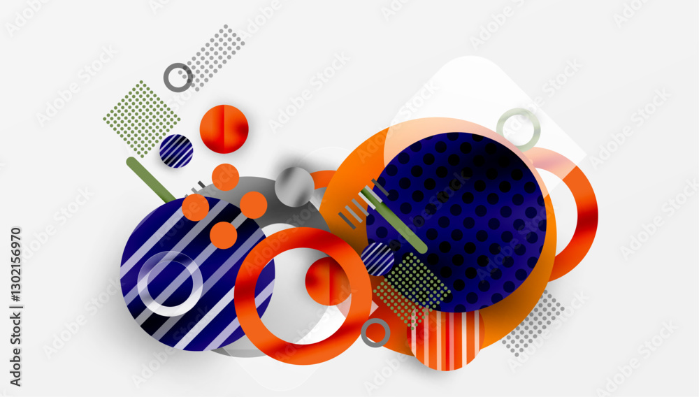 Aufkleber Abstract background - layered geometric shapes with smooth gradients and transparency