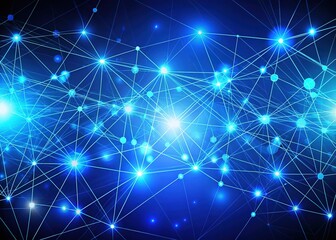 Obraz premium Abstract Blue Technology Network Background