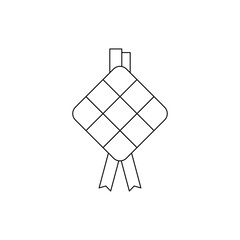Ketupat Icon. Ketupat Vector Icon in line style design. Ketupat Symbol. Vector illustration.