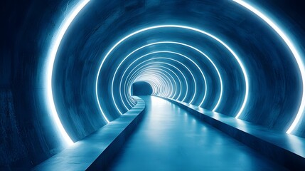 Obraz premium Long perspective view of a tunnel leading towards the unknown, highlighting the architectural features and depth