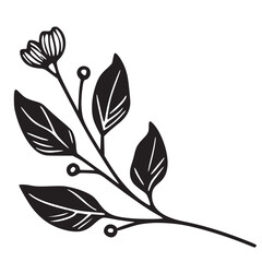 A flower illustration with clean, simple line on a white background