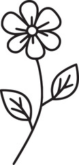 A flower illustration with clean, simple line on a white background
