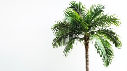 Lush Tropical Palm Tree Isolated on Clean White Background