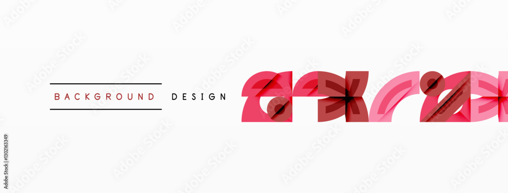 Wall mural abstract geometric background with shapes, featuring circular and rounded elements. bold contrast, s