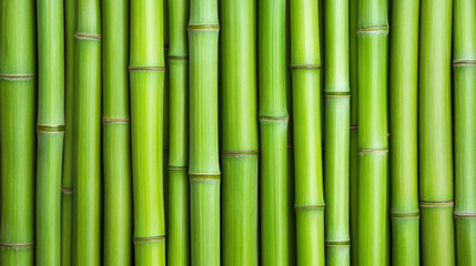 Fototapeta premium Lush green bamboo stalks create vibrant and serene backdrop, showcasing beauty of nature design. This captures essence of tranquility and growth