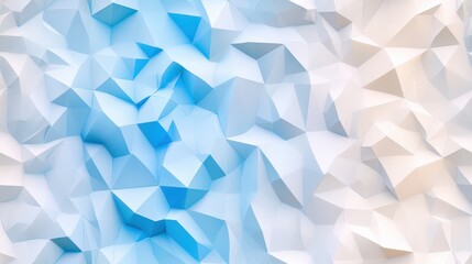 Fototapeta premium Geometric Abstraction: An abstract artistic representation featuring a polygonal surface with varying shades of blue and white, creating a captivating display of light and shadow. 