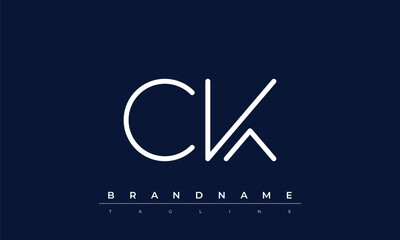 C, K logo design. CK  creative Monogram Logo. This logo design is the process of creating a visual symbol that represents a brand, company, or individual.