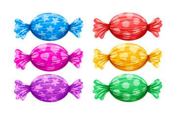 Assorted Wrapped Candy. Colorful Individually Wrapped Sweets for Parties and Gifts