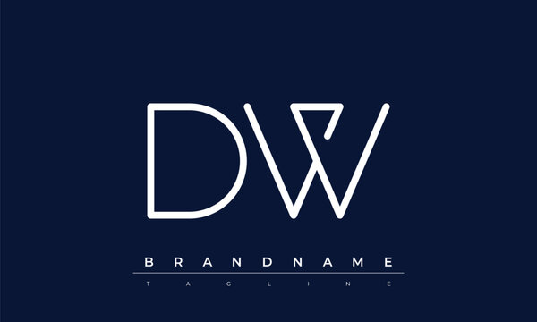 D, W logo design. DW  creative Monogram Logo. This logo design is the process of creating a visual symbol that represents a brand, company, or individual.