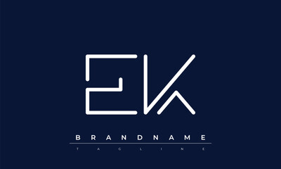 E, K logo design. EK  creative Monogram Logo. This logo design is the process of creating a visual symbol that represents a brand, company, or individual.