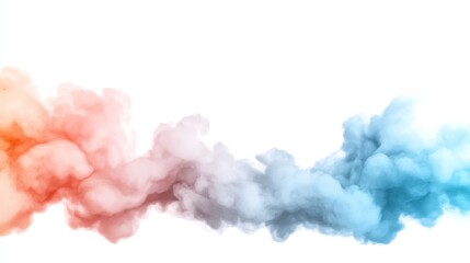 Fototapeta premium Abstract Smoke Clouds Against White Background