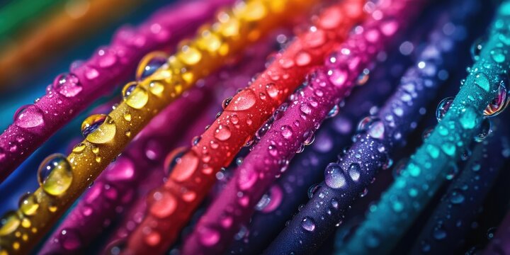 Colored Straws Close Up