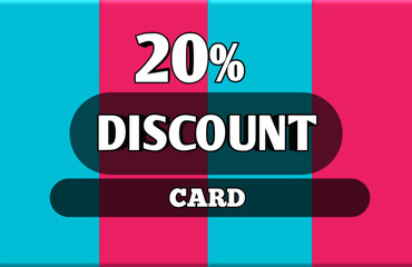 20 percent discount card 20% discount shopping card 20% discount voucher