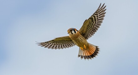 Fototapeta premium American Kestrel in Flight Raptor Bird Soaring Wildlife Photography