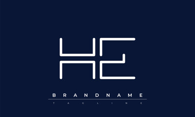 H, E logo design. HE  creative Monogram Logo. This logo design is the process of creating a visual symbol that represents a brand, company, or individual.