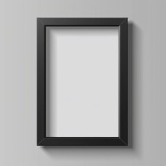 Sophisticated Black Rectangular Photo Frame Template for Timeless Pictures