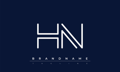 H, N logo design. HN  creative Monogram Logo. This logo design is the process of creating a visual symbol that represents a brand, company, or individual.