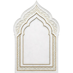 Ornate White Frame with Intricate Detailing