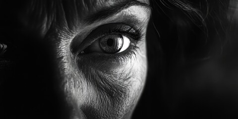 Woman's Eye Black And White