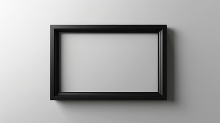 Sophisticated Black Rectangular Photo Frame Template for Timeless Pictures
