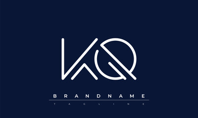 K, Q logo design. KQ  creative Monogram Logo. This logo design is the process of creating a visual symbol that represents a brand, company, or individual.