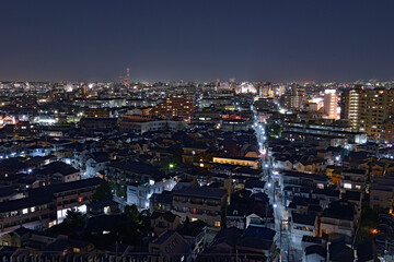 Obraz premium 東京都足立区近辺の俯瞰夜景