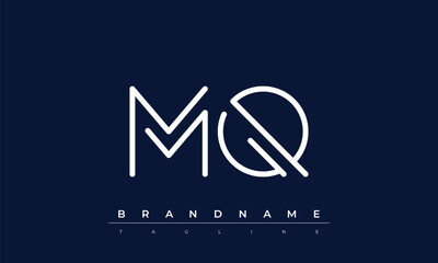 Obraz premium M, Q logo design. MQ creative Monogram Logo. This logo design is the process of creating a visual symbol that represents a brand, company, or individual.