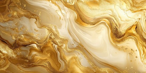 Luxurious abstract background with gold and cream swirling patterns