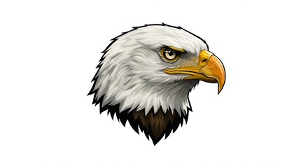 Obraz premium Majestic Bald Eagle Head Profile Wildlife Bird American Eagle Nature Illustration Detailed
