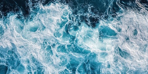Fototapeta premium Turbulent ocean waves crash and foam in a stunning display