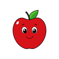 Obraz premium Cute apple cartoon vector